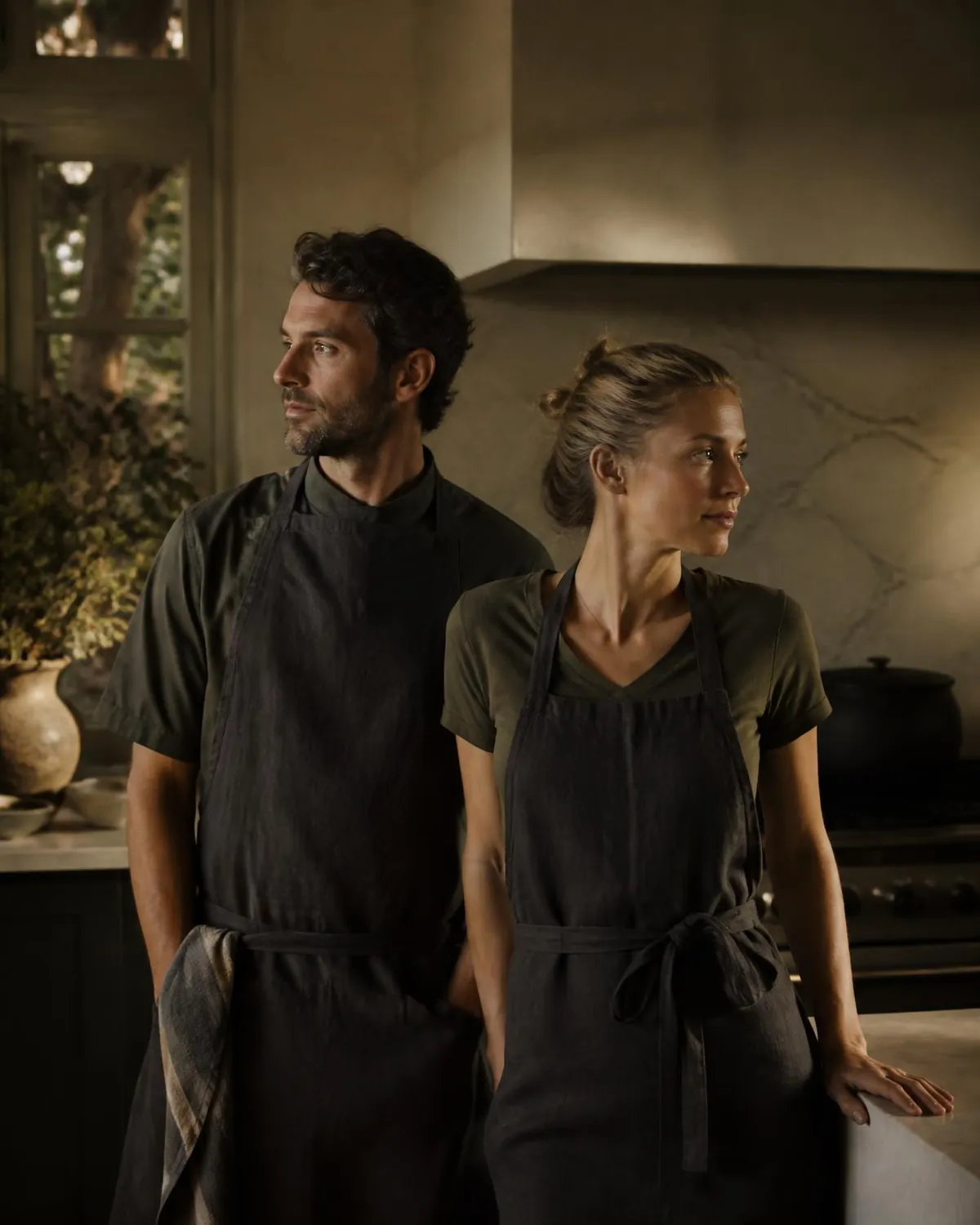 Raphael Hoetzel and Inês Crespo, the two chefs behind Basil Algarve, in a villa kitchen